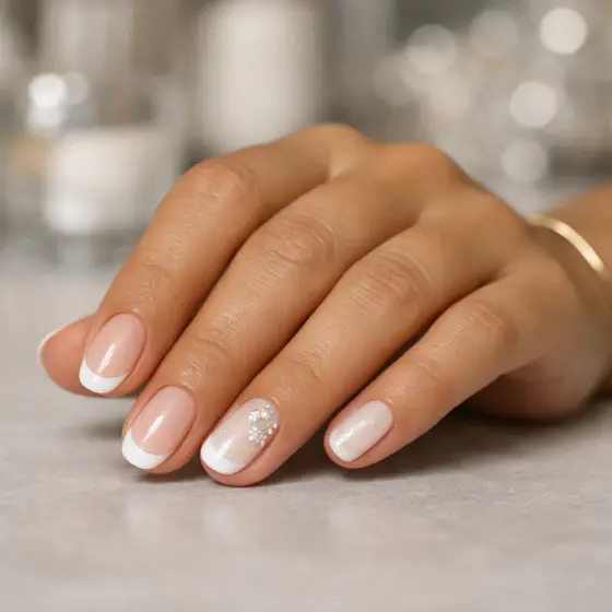 Uñas blancas de lujo