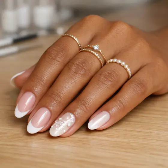 Uñas blancas para ceremonia