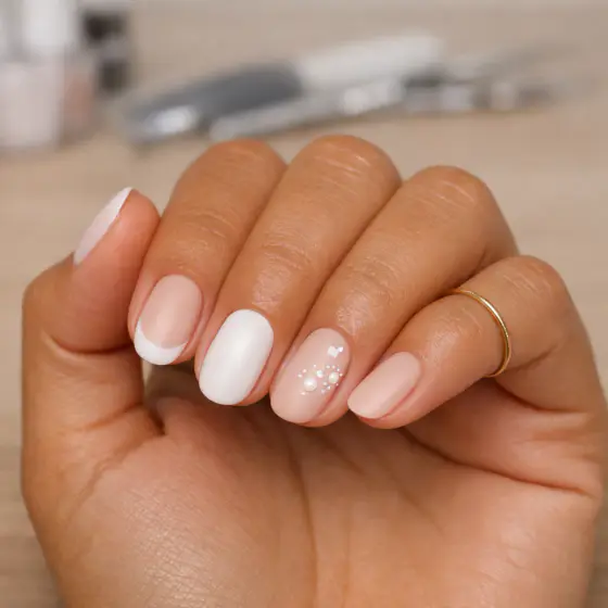 Uñas de novia estilo Quiet Luxury