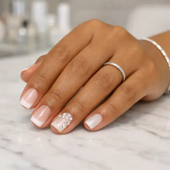 Uñas de novia francesas elegantes