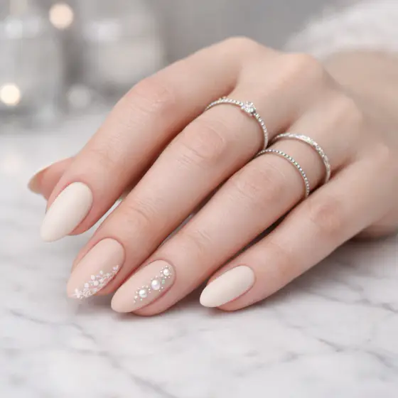 Uñas de novia sencillas