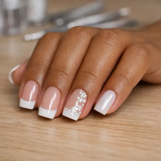 Uñas para novia de estilo clásico