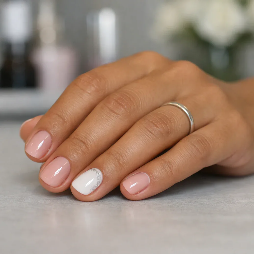 Uñas cortas con brillo natural