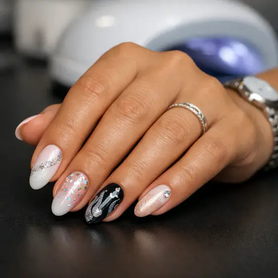Uñas largas francesas suaves
