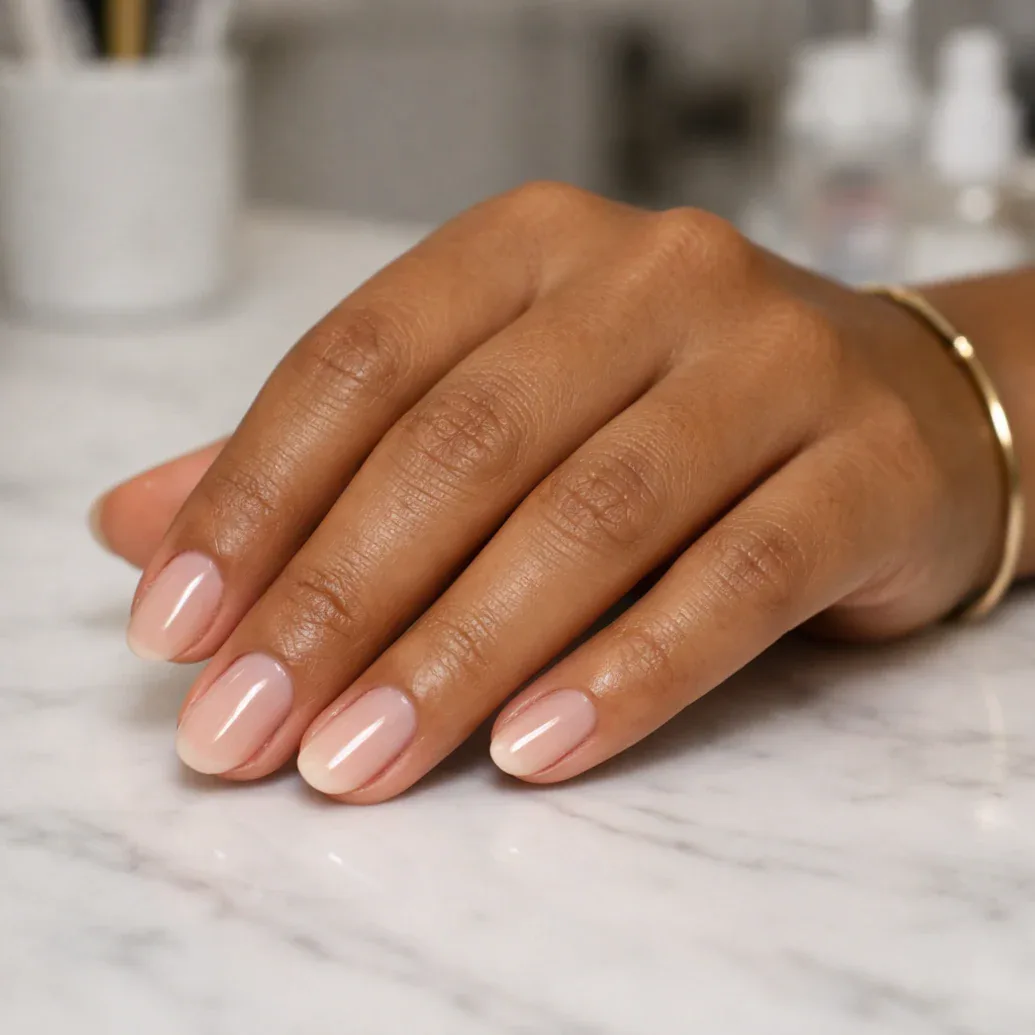 Uñas largas nude clásicas
