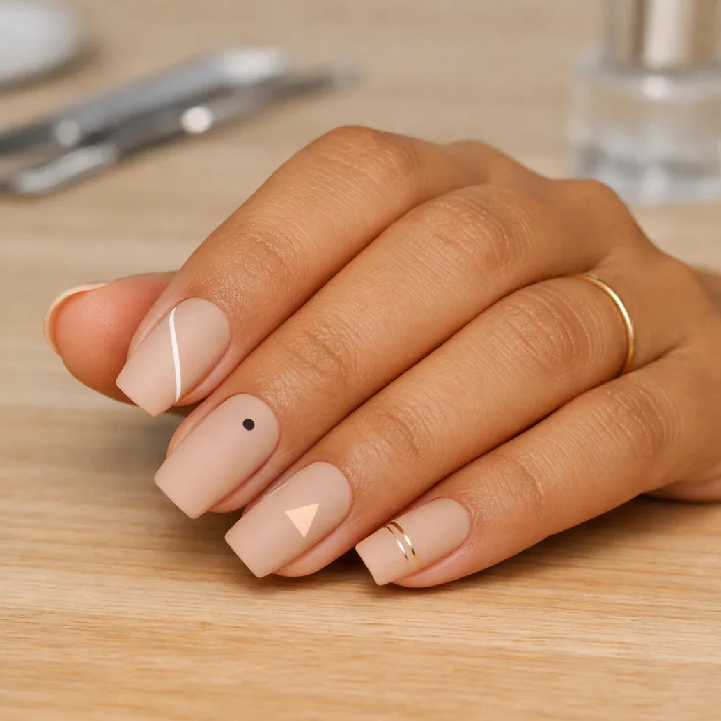 Uñas minimalistas con brillo natural