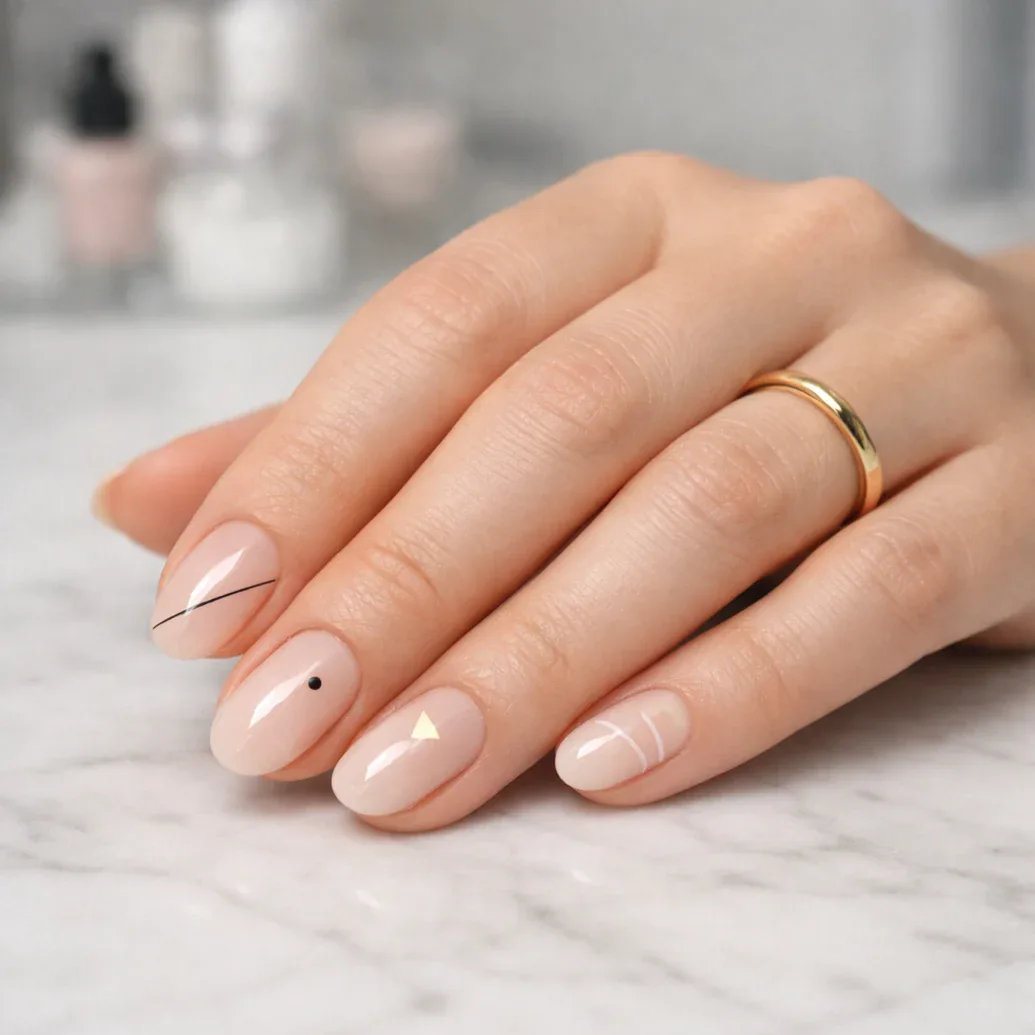 Uñas minimalistas rosa claro