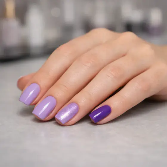 Uñas moradas refinadas