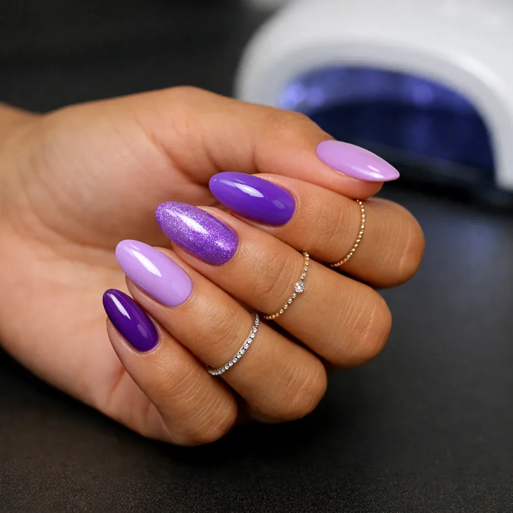 Uñas moradas de tendencia