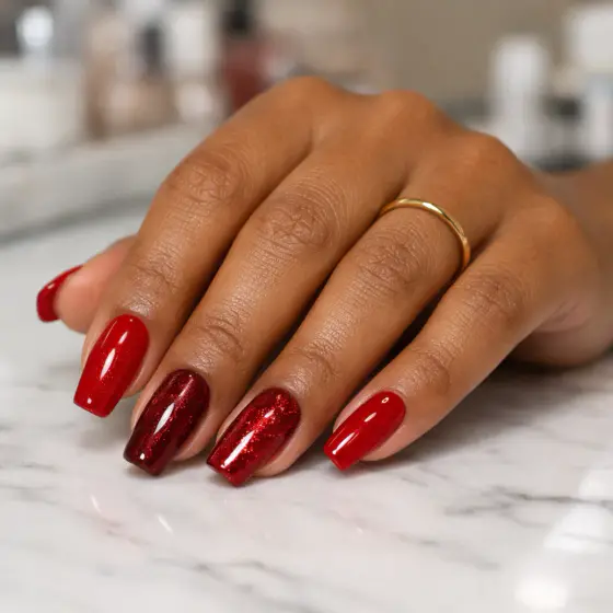 Uñas rojas elegantes