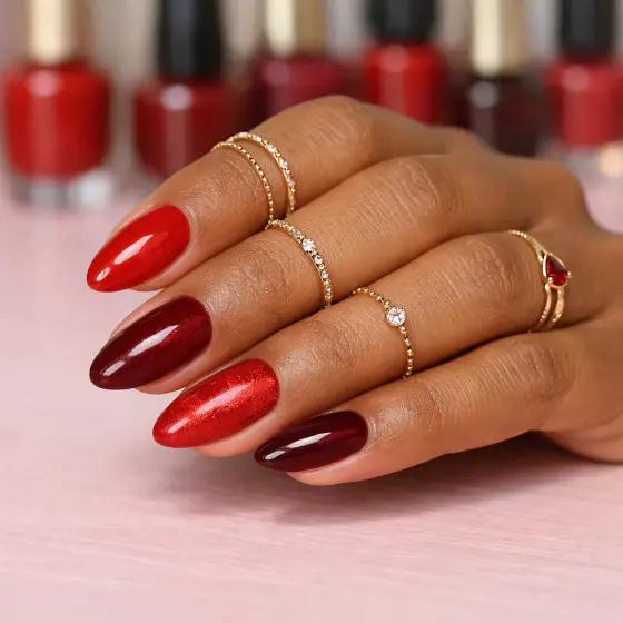 Uñas rojas refinadas