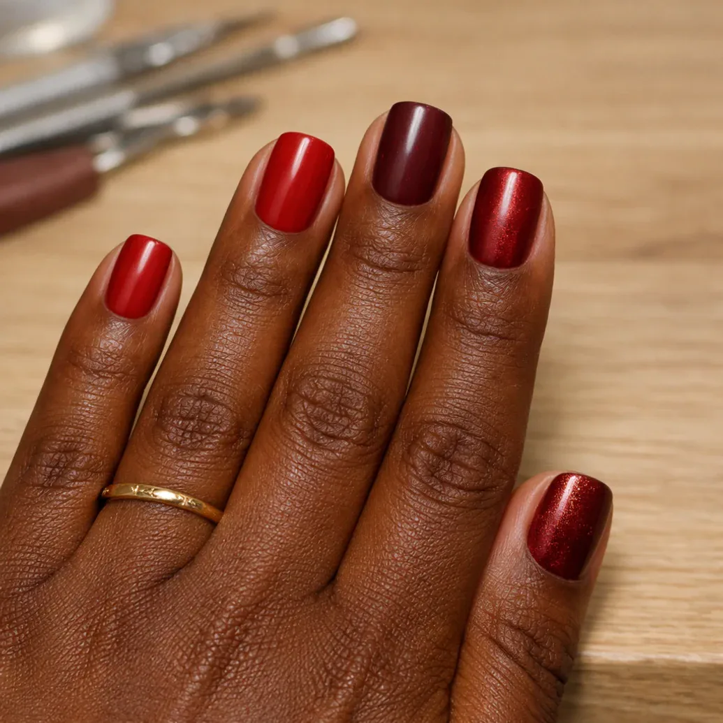 Uñas rojas chic