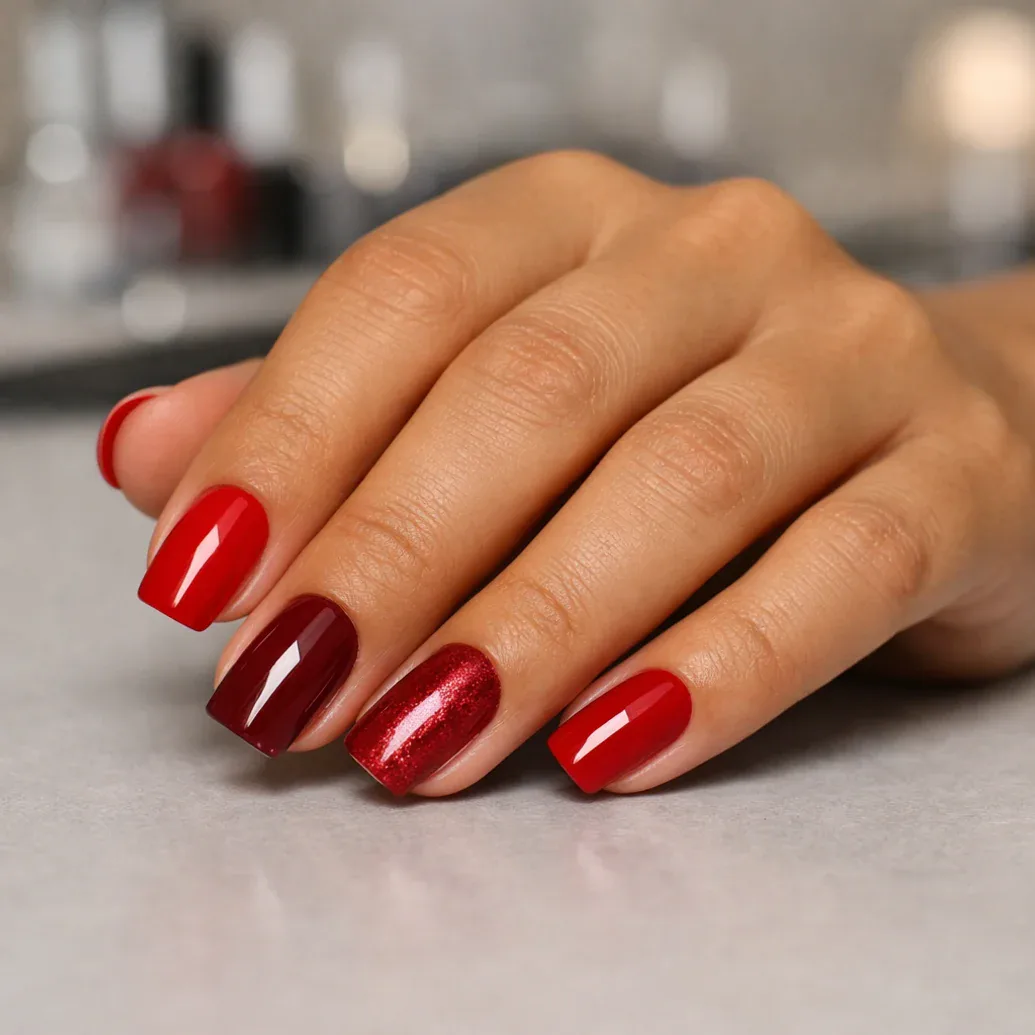 Uñas rojas intensas