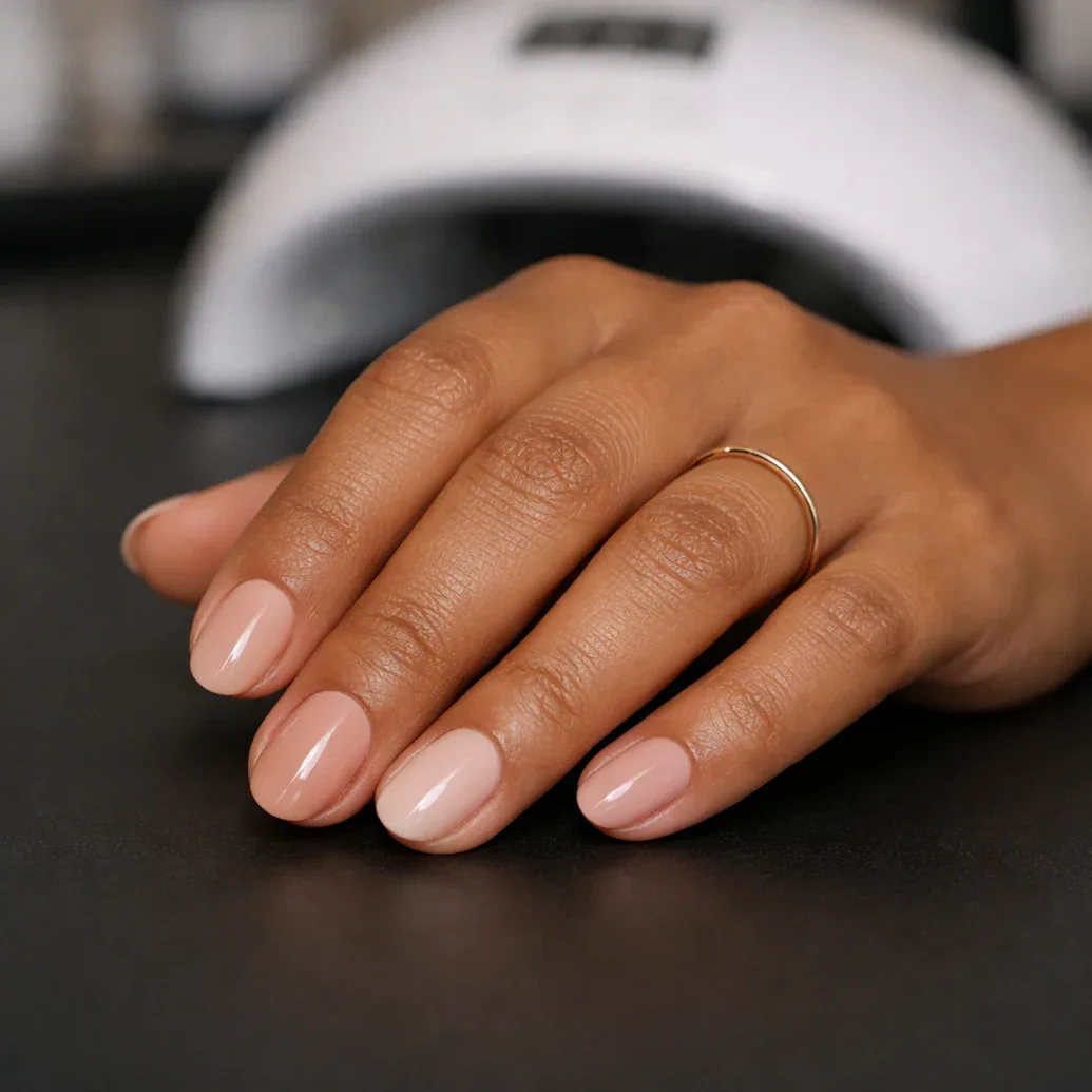 Uñas nude cuadradas naturales