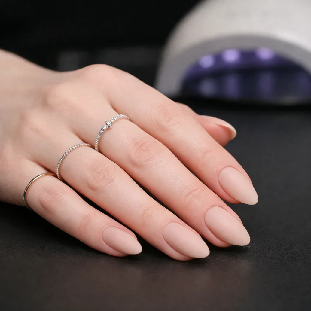 Uñas nude de estilo Quiet Luxury