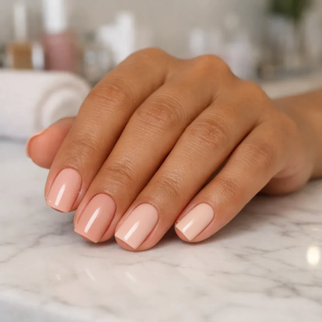 Uñas nude delicadas