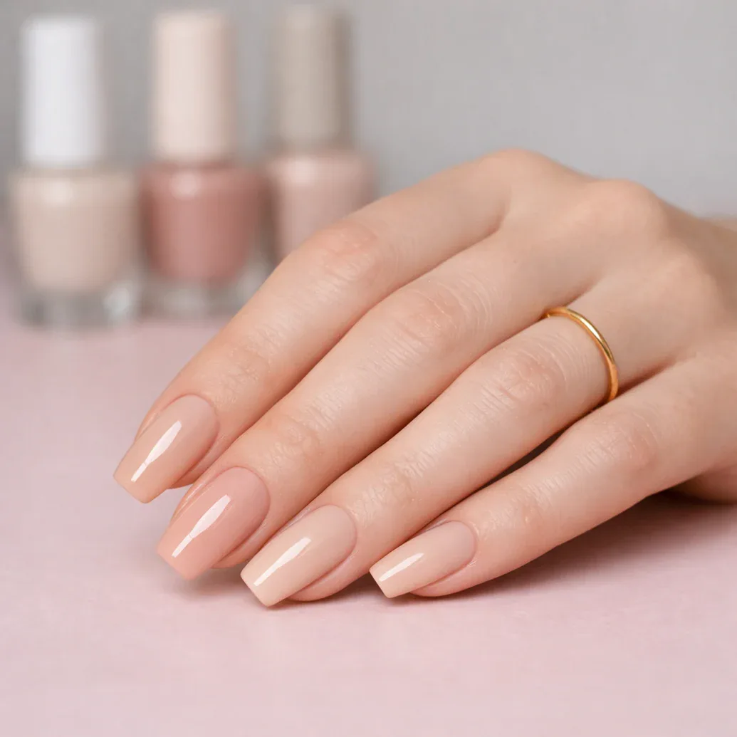 Uñas nude sencillas y elegantes